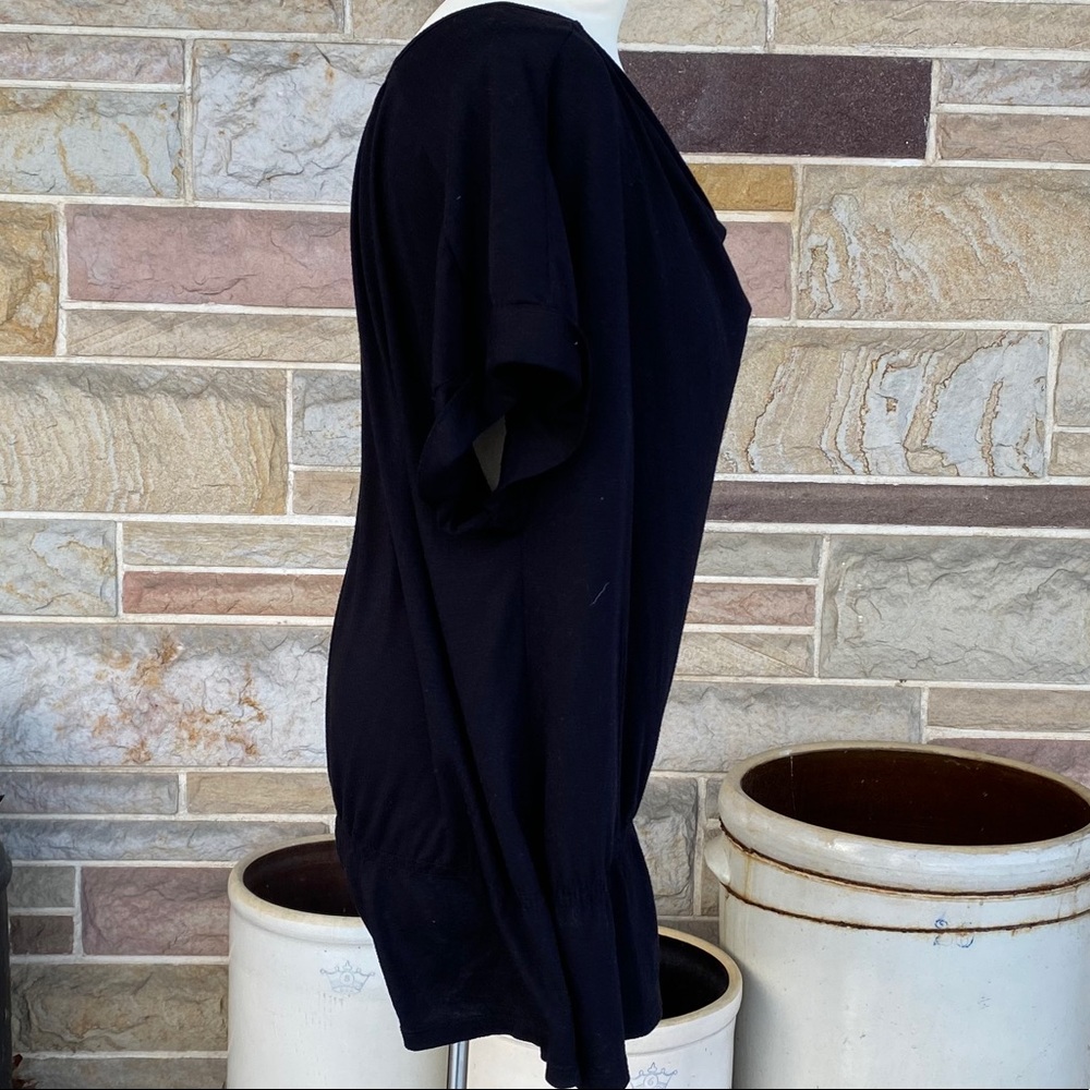 a.n.a. Black Elastic Waist Cowl Neck Top - Picture 6 of 8